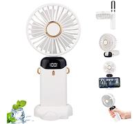 JOPHEK Mini Fan, Hand Fan, Small Fan 5000 mAh USB Portable Fan, with Aromatherapy Tablet and Cord (White)