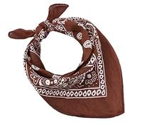 JOPHY & CO. 100% cotton Bandana SET of 3/5/10 for Women's Men's Children's Unisex Unique and/or Paisley Patterned COD. A644, Brown, Set 1 pz