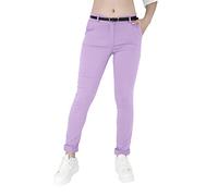 JOPHY & CO. Women's Stretch Chino Trousers with Belt (Code 3008), lilac, M