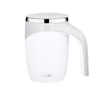 jopiuieo Automatic Stirrer Coffee Cup, USB Rechargeable SelfStirring Mug, 380ML Automatic Magnetic Stirring Coffee Mug, Stainless Steel Electric Mixing Cup for Coffee, Tea, Milk White