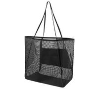 jopiuieo Beach Bag - Large Volume Beach Bag, Foldable with Sporting Goods Storage, Reusable Bag for Camping, School, Gym, Picnic & Outdoor, black, Siehe Beschreibung