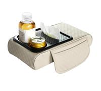 jopiuieo Car Armrest Box Heightening Pad, Center Console Storage Box, Multipurpose Armrest Organizer, PU Leather Auto Center Console Pad With Tissue Box Dispenser, Car Interior Organizer Pad