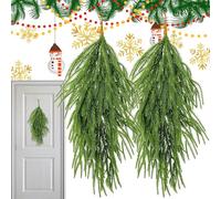 jopiuieo Faux Pine Garland - Christmas Door Wreath, Artificial Pine Garland Decoration 26 Inch for Railing, Porch, Table, Window, Wall, Mantle, Door, Stairs, Fireplace