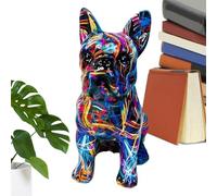 jopiuieo Graffiti French Bulldog | Resin Craft Animal Sculpture Modern Colorful | French Bulldog Statue Graffiti Ornaments, Puppy Figurine For Table Centerpieces Ornaments