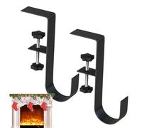 jopiuieo Stocking Hangers for Mantel - 2X No Drilling Fireplace Garland Holders,Adjustable Metal Hooks Garland Stocking Holder, Multifunctional Desk Hook Clamp for Home School Business