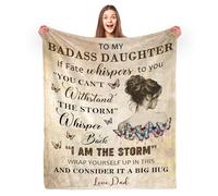 JOPJOLIW to My Badass Daughter Blanket from Dad, Daughter Gift for Mothers Day - to My Daughters from Dad Gifts for Daughters Blanket, 50" x 60"