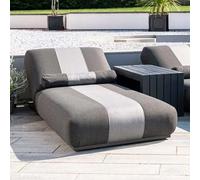 joplin fabric garden sun lounger in slate grey and charcoal