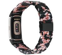 JOPLKOL Resin Strap Compatible with Fitbit Charge 6/ Fitbit Charge 5, Waterproof & Lightweight Bracelet Wristband Replacement with Stainless Steel Buckle