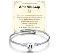 JOPLY 13th 16th 18th 21st Birthday Gifts for Girls Her | Silver Bracelet | Birthday Number Cuff Bracelet as 13 16 18 21 Year Old Birthday Gift Ideas for Daughter Granddaughter Niece Friend Sister