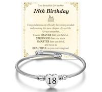 JOPLY 13th 16th 18th 21st Birthday Gifts for Girls Her | Silver Bracelet | Birthday Number Cuff Bracelet as 13 16 18 21 Year Old Birthday Gift Ideas for Daughter Granddaughter Niece Friend Sister