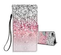 JopMore Flip Case for iPhone SE 2020 / iPhone SE 2022 5G / iPhone 7 / iPhone 8 Phone Case Protective Wallet Case for Girls Women Boys Kickstand Card Slot Holder Shockproof Cover - Silver Pink Pink