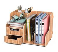 jopoo Maganize File Holder Desktop Document Rack Office Desk Tidy Organiser Stationary Storage for A4 Papers, Books, Pens, and Notebooks