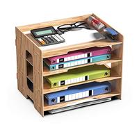 JOPOO Office File Tray, A4 Desk Tidy Organiser, 4 Tier Document/Paper/Letter Tray