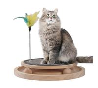 JOPOY Cat Scratcher, Cat Natural Sisal Scratching Pad, Kitten Interactive Toy with Ball Track Spring Ball for Chasing Hunting Mental Physical Exercise Puzzle