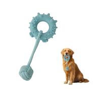 JOPOY Dog Rope Toy for Medium and Small Dogs Interactive Puppy Toys Tug of War Rope Tether Tug Outdoor Dog Toy 1 Knot Puppy Teething Chew Cotton with PVC Doughnut (Blue)