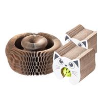 JOPOY Magic Organ Cat Scratcher Board Cat Ball Adventure The Ultimate Interactive Mental Physical Exercise for Indoor Cats Toy (White and Black, 2PCS)