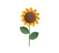 JOPOYOCO Crochet Flowers,1 Pcs Knitted Artificial Wool Red Rose Sunflower for Wedding Bouquet Anniversary Birthday Christmas Day Valentine's Day (Sunflower)