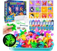 JOPSHEEN 18 Colours Magic Water Elf Kit for Kids - Aqua Fairy Water Pets with 12 Molds - DIY Squishy Maker Crafts Birthday Gifts for Boys and Girls