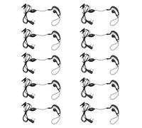 Jopto 10pcs Walkie Talkie Headset 2 Pin C-Type Earpiece with PPT Button Mic Two Way Radio Earphone Compatible with Baofeng BF-888S BF88E UV5R Kenwood Proster Radioddity eSynic HYT Olywiz WOUXUN