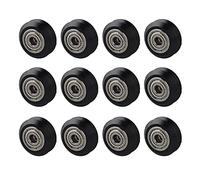 Jopto 12PCS POM Double-V Type Plastic Passive Round Wheel with Bearing Idler Pulley Gear for 3D Printers, V Slout Pulley Wheels 625zz Wheel Plastic Pulley Linear Bearing Pulley Passive Wheel Roller
