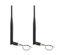 Jopto 2PCS 2.4G 5.8G Dual-Band High Gain Wireless Router 5DBI WiFi Omnidirectional Antenna RP-SMA Female Connector with 15cm U.FL Mini PCI to RP-SMA Male Pigtail RF 1.13 Antenna WiFi Cable