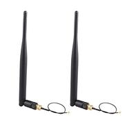 Jopto 2PCS 2.4G 5DB WiFi Antenna Black RP-SMA Female Connector Removable Wireless Range Expander WiFi Booster with U.FL to RP-SMA Male Pigtail Antenna 3G 4G Wifi Coaxial RF 15cm 1.13 Cable