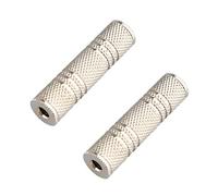 Jopto 2PCS 3.5mm Adaptor Stereo Jack Female Audio Joiner 3.5mm Female to Female Coupler Nickel Plated Metal 1/8" Stereo Aux Cord Adapter Gender Changer Headphone Double Female Straight Connector