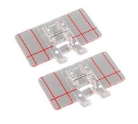 Jopto 2pcs Border Guide Sewing Machine Presser Foot Plastic Clear Parallel Stitch Foot Compatible with Low Shank Snap On Singer, Brother, Babylock, Janome, Kenmore, Euro-Pro, Simplicity, White, Juki