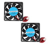 Jopto 2PCS Mini Silent Brushless Cooling Fan 60x60x15mm 6015 DC 12V Fan With 2 Pin Terminal Compatible With TV Box Projector PC CPU Computer Cases For DIY With 30cm 11.81inch Cable