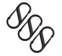 Jopto 3PCS S Shape Ring Locking Carabiner Keychain Spring Clip Lock Buckle Key Holder Metal Backpack Clasps S-Biner Climbing Hook Tactical Survival Designed for Hiking Fishing Camping Outdoor
