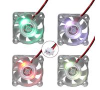 Jopto 4PCS 3D Printer Blower Fan 4010 Brushless 12V 40x40x10mm Mini Color RGB LED Light Hydraulic Bearing Fan With 2 Pin Terminal for 3D Printer Extruder Makerbot MK7 MK8 With 28cm 11.02inch Cable