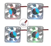 Jopto 4PCS 3D Printer Blower Fan 50x50x10mm 5010 Brushless 12V Mini Color RGB LED Light Hydraulic Bearing Fan With 2 Pin Terminal for 3D Printer Extruder Makerbot MK7 MK8 With 28cm 11.02inch Cable