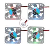 Jopto 4PCS Mini 3D Printer Fan 5010 Brushless DC 24V Silent 50x50x10mm Transparent RGB LED Light Hydraulic Bearing Cooling Fan With 2 Pin Terminal for 3D Printer With 28cm 11.02inch Cable