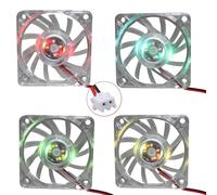 Jopto 4PCS Mini 3D Printer Fan 6010 Brushless DC 24V Quiet 60x60x10mm RGB LED Light Hydraulic Bearing Cooling Fan With 2 Pin Terminal for 3D Printer Extruder Makerbot MK7 MK8 With 28cm 11.02inch Cable
