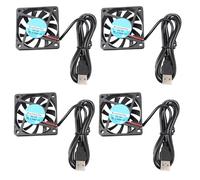 Jopto 4PCS Mini Brushless Silent Cooling DIY Fan 60x60x10mm 6010 DC 5V Fan With A USB Connector Compatible With 3D Printer PC CPU Radiators Computer Cases With 100cm 1m 39.37inch Cable