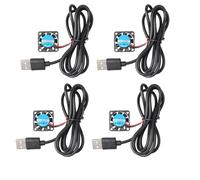 Jopto 4PCS Mini Brushless Silent DIY Cooling Fan 25x25x7mm 2507 DC 5V Fan With A USB Port Compatible With Laptop Notebook Graphics Card 3D Printer PC CPU Radiator PCB With 100CM 1M 39.37Inch Cable