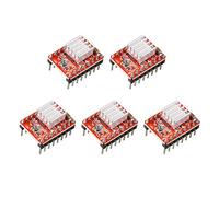 Jopto 5Pcs StepStick A4988 Red Arduino Stepper Compatible Motor Driver Carrier Reprap Module With Mini Heat Sink Compatible with 3D Printer Controller Reprap Ramps1.4