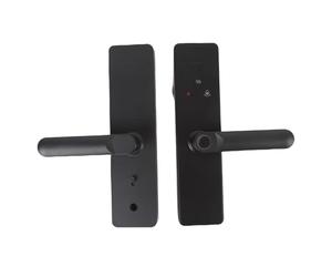 Jopwkuin Digital Fingerprint Door Handle Lock Rustproof Keyless Entry Door Lock with Real Time Alerts for Enhanced Security, Ideal for Brass or Traditional Security