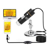 Jopwkuin Digital Microscope with 1000X Magnification and 8 LED Lights for Clear Viewing of Integrated Circuits, Blades, Butterflies, and More - Great Tool for Exploration and Education (30w)