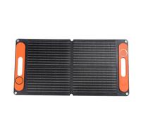 Jopwkuin Efficient 80W Monocrystalline Silicon Solar Panel with Battery Clamp/Holder Car, Foldable Solar for Outdoor Camping, Energy Saving Charging Solution (Gray)