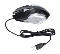 Jopwkuin Gaming Mouse Wired USB Port 7-Color Breathing Light for Novel Visual Experience for Gamers (Black)