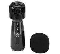 Jopwkuin Handheld Mic, Vivid Sound Effect Microphone 3-5H Work Time with LED Light for Speech for Home Party for Boys(black)