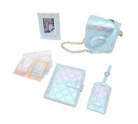 Jopwkuin Mini12 Instant Camera Protective Case Kit with Photo Album Photo Frame Boarding Pass Shell, PU Leather Bag for Capturing Memories on The Go (Blue)