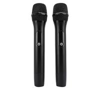 Jopwkuin Professional Dynamic Metal Handheld Mic System + Wireless Karaoke Mic Set, Clear Sound, Ergonomic Design, Perfect for Power Amplifier, Mixer, Metal/Black/4pcs
