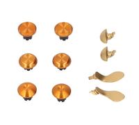 Jopwkuin Stylish Metal Analog Stick Joystick Enduring Build Replacement Buttons for Edge Wireless Controller, Stainless Steel Metal Thumbsticks for Pro Gamers (Gold)