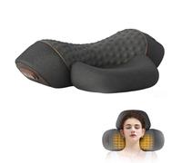 JOPWUE 3 in 1 Neck Massager, Constant Temperature Heating & Vibrating Massage Pillows, Pillow Traction Massager, Pillow Massage Hump, for Neck and Shoulder Pain Relief (Black)