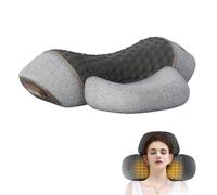 JOPWUE 3 in 1 Neck Massager, Constant Temperature Heating & Vibrating Massage Pillows, Pillow Traction Massager, Pillow Massage Hump, for Neck and Shoulder Pain Relief (Grey)