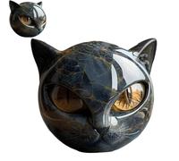 JOPWUE Luxury Black Cat Statue Stone Sculpture,Black Cat Ornament,Elegant Home Décor,Hand-Carved Healing Stones Carved,Gift Decor for Cat Lovers & Collectors (1PCS)