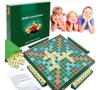 JOPWUE Scrabble Board Game,Travel Scrabble,Word Games,2-4 Players Creative Scrabbles English Alphabet Word Game,Educational Learning Puzzle Toys Gift for Kids Family (Big set)