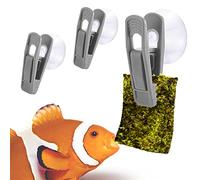 JOR Fish Veggie, Kelp, and Catappa Leaf Suction Cup Clip Feeder, Perfect for Bettas, Plecos, Snails, Shrimp, Release Beneficial Elements in Water, Turtles Love It, 3pcs
